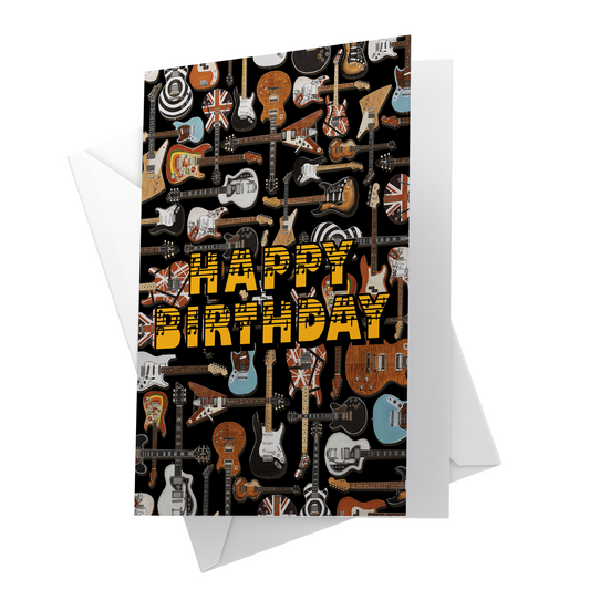 Happy Birthday Guitar Card. Guitarist Happy Birthday card
