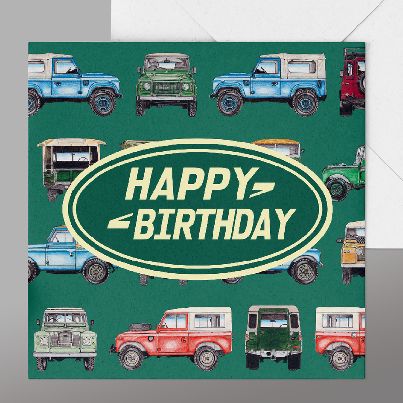 Land Rover Note Card Printable Land Rover Birthday Card – PRESENTING PERFECTION