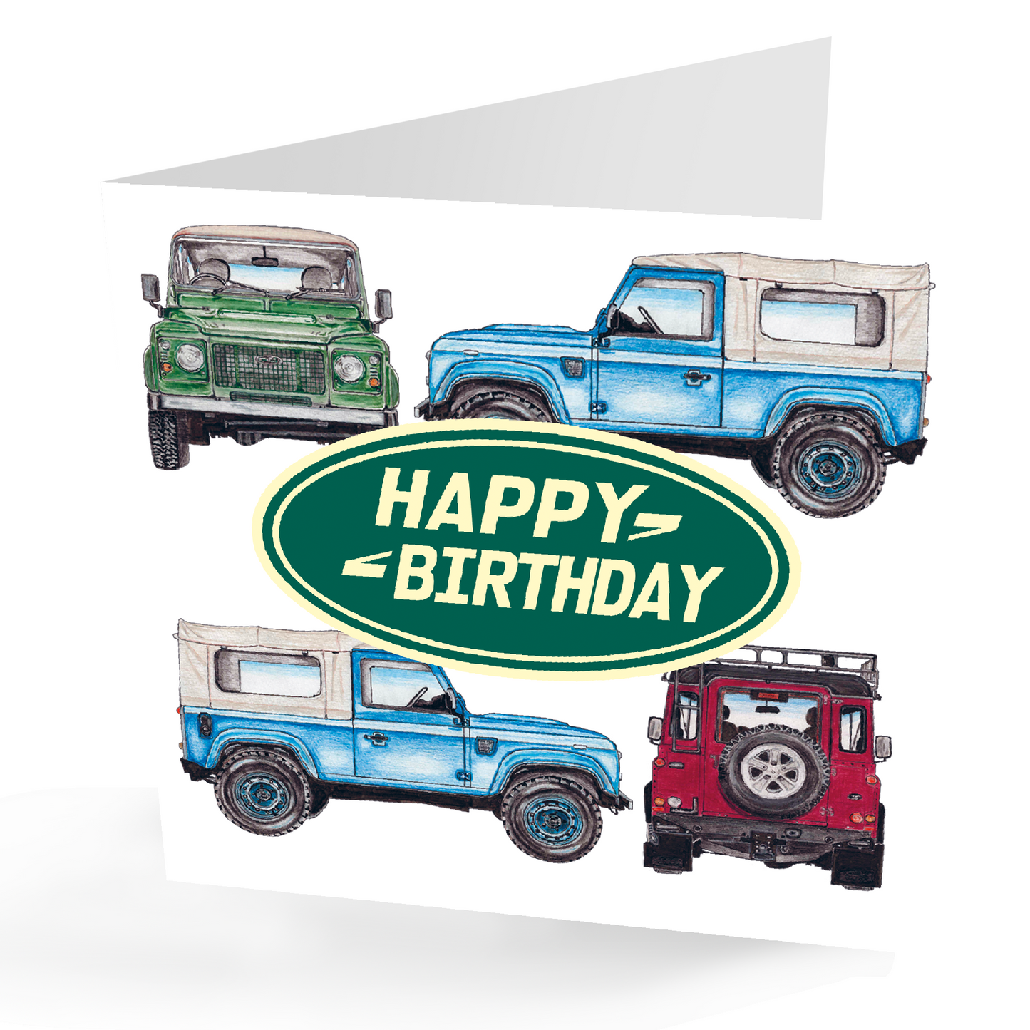 Landrover Defender Happy Birthday Card