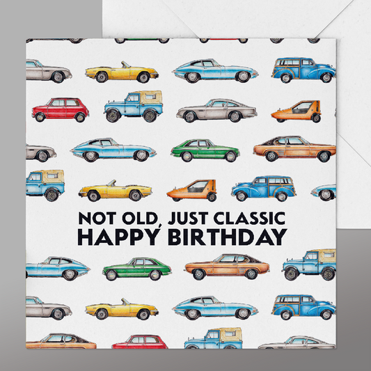 Classic Car Happy Birthday Card