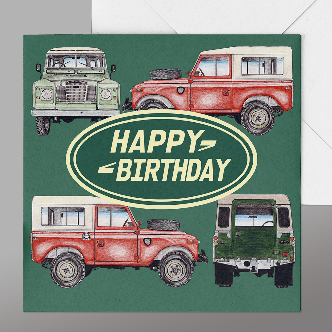 Landrover Series 3 Birthday Card