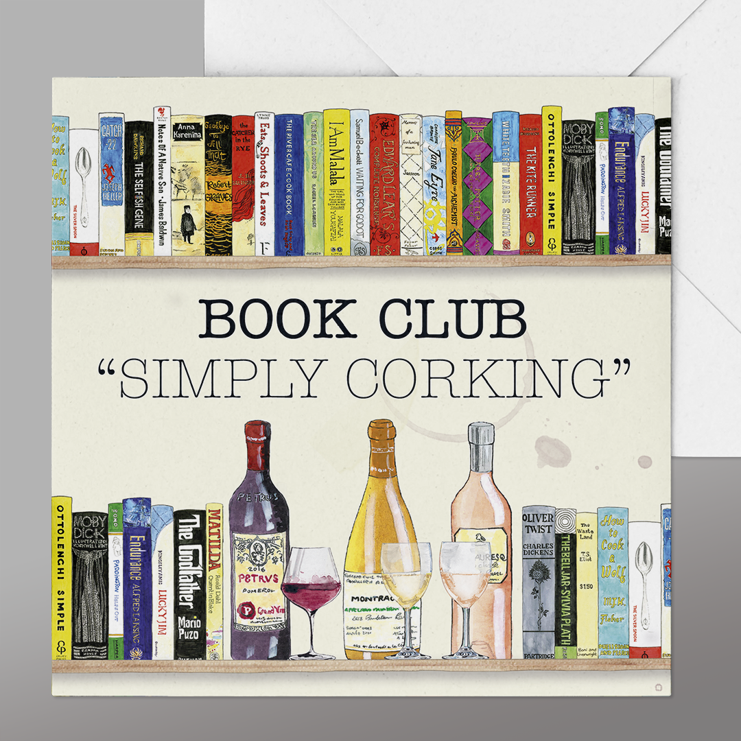 Book Club Card. Fun Wine Suggestion Book Club Card