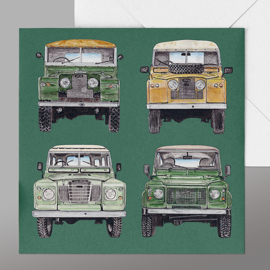 Land Rover Post Card Landrovers any occasion Tardis Card | PRESENTING PERFECTION