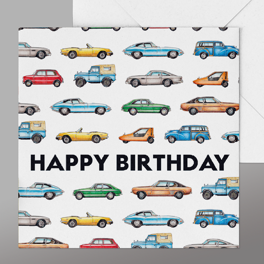 Classic Car Happy Birthday Card