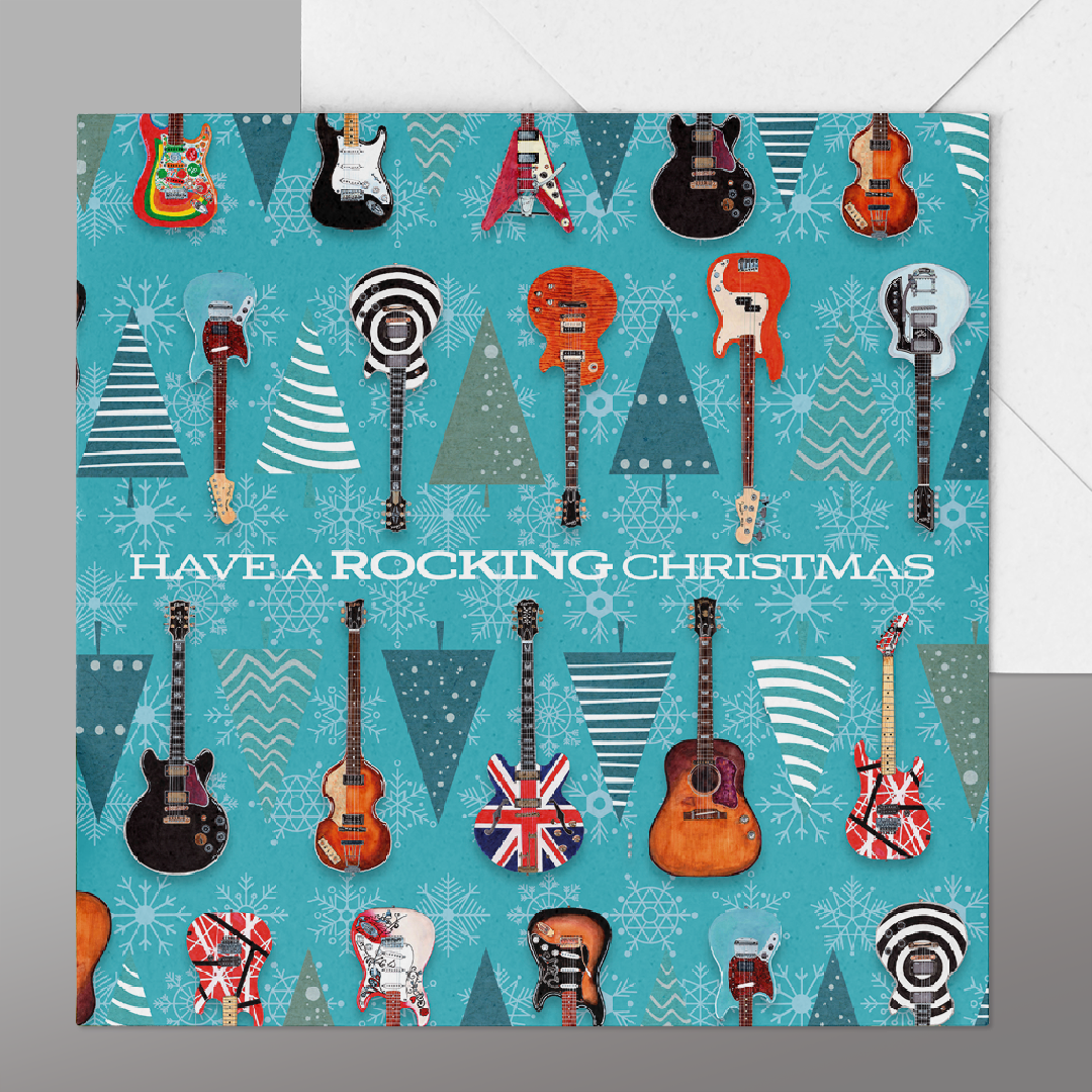 Fun Guitars Christmas Card