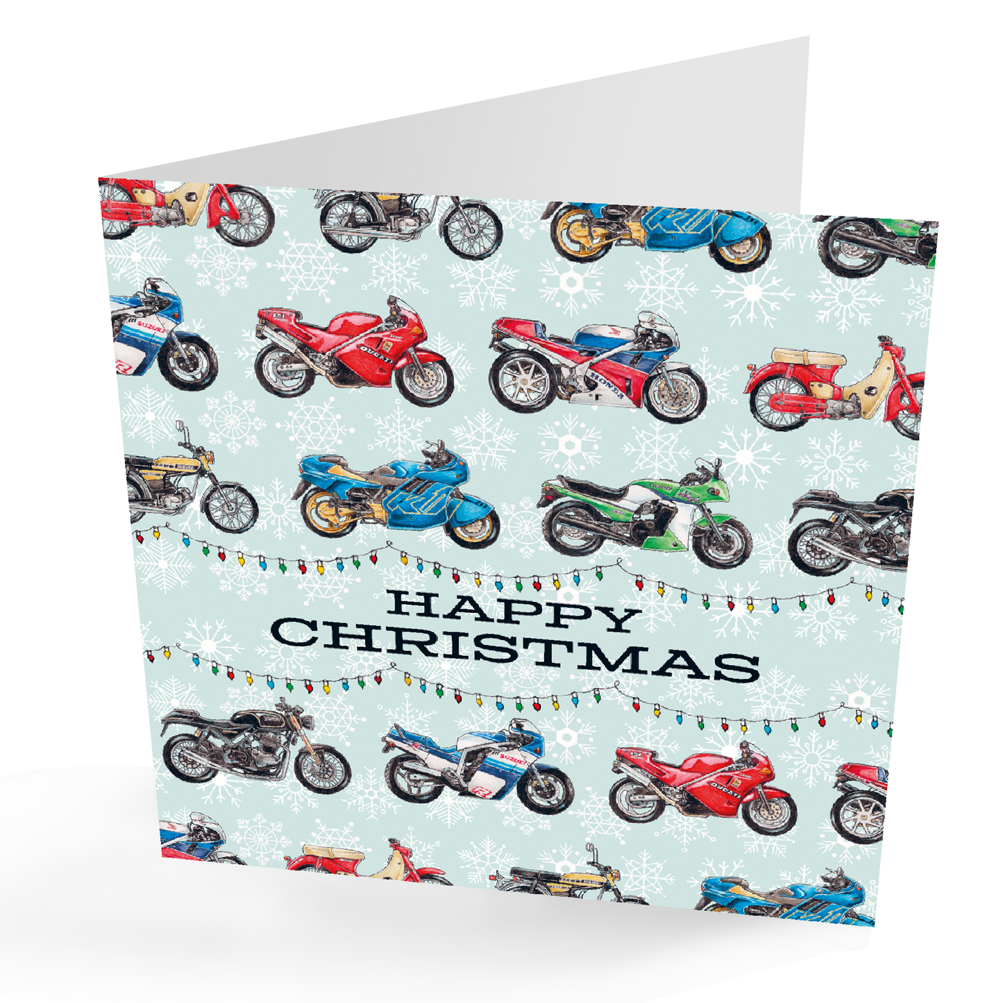 Classic Motorbike Christmas Card