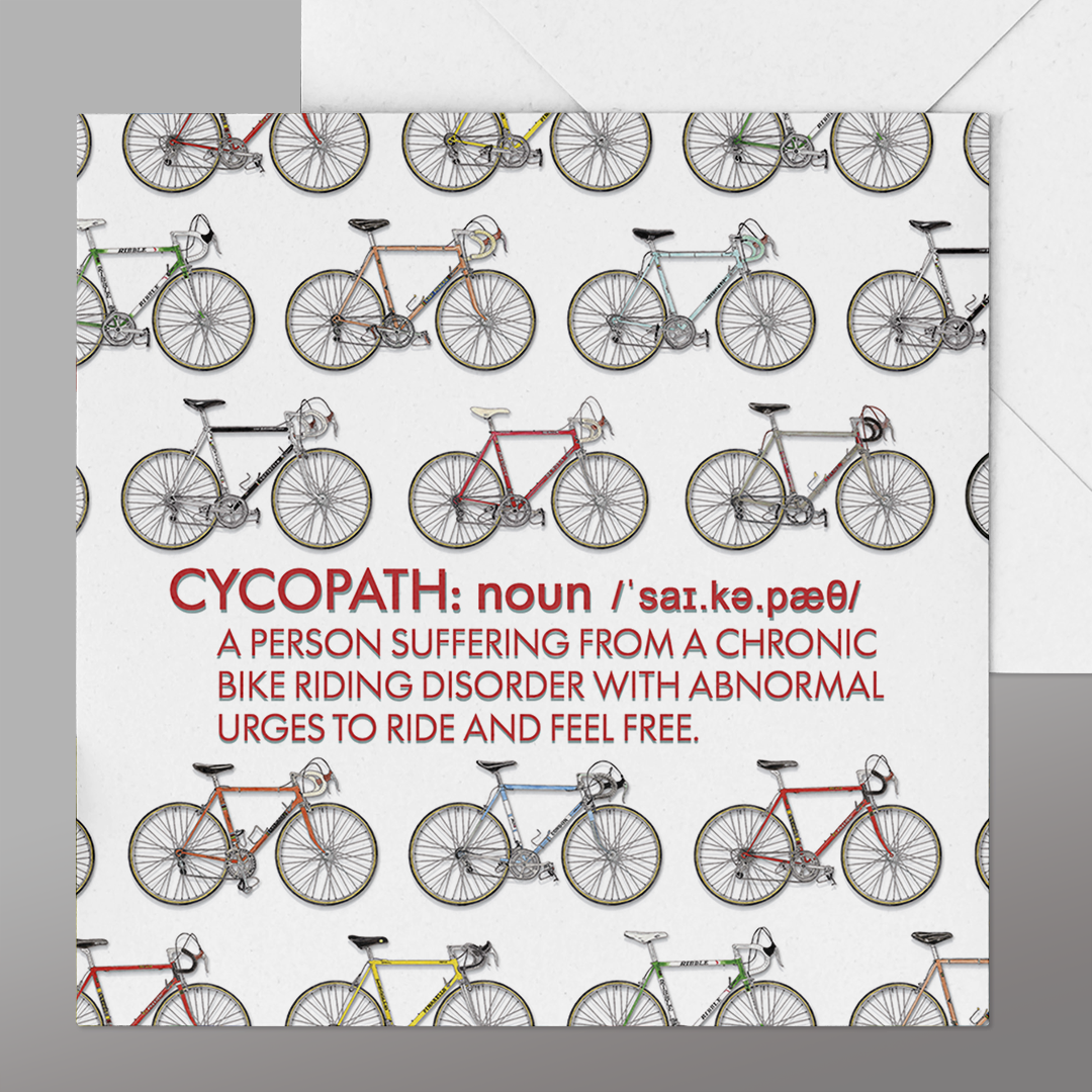 Fun Cycling Card. Cyclist Birthday Card