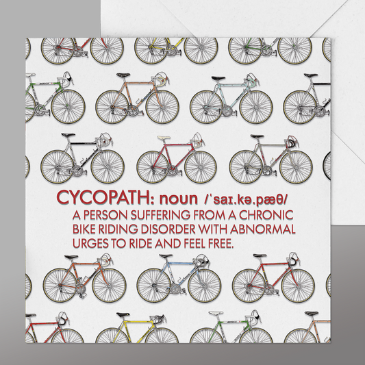 Fun Cycling Card. Cyclist Birthday Card