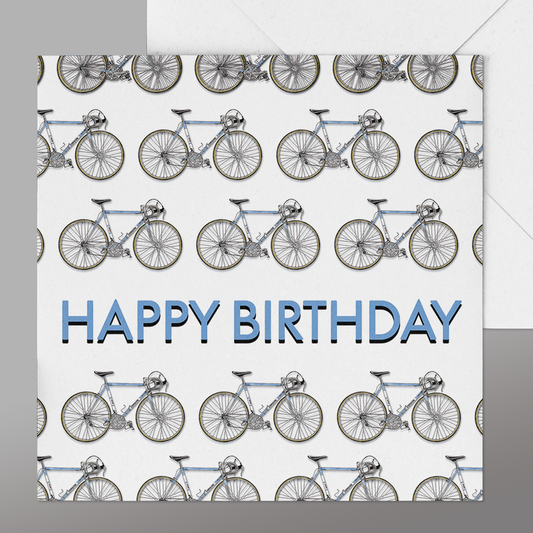 Happy Birthday Condor Bike Cycling Card. Cyclist Happy Birthday card