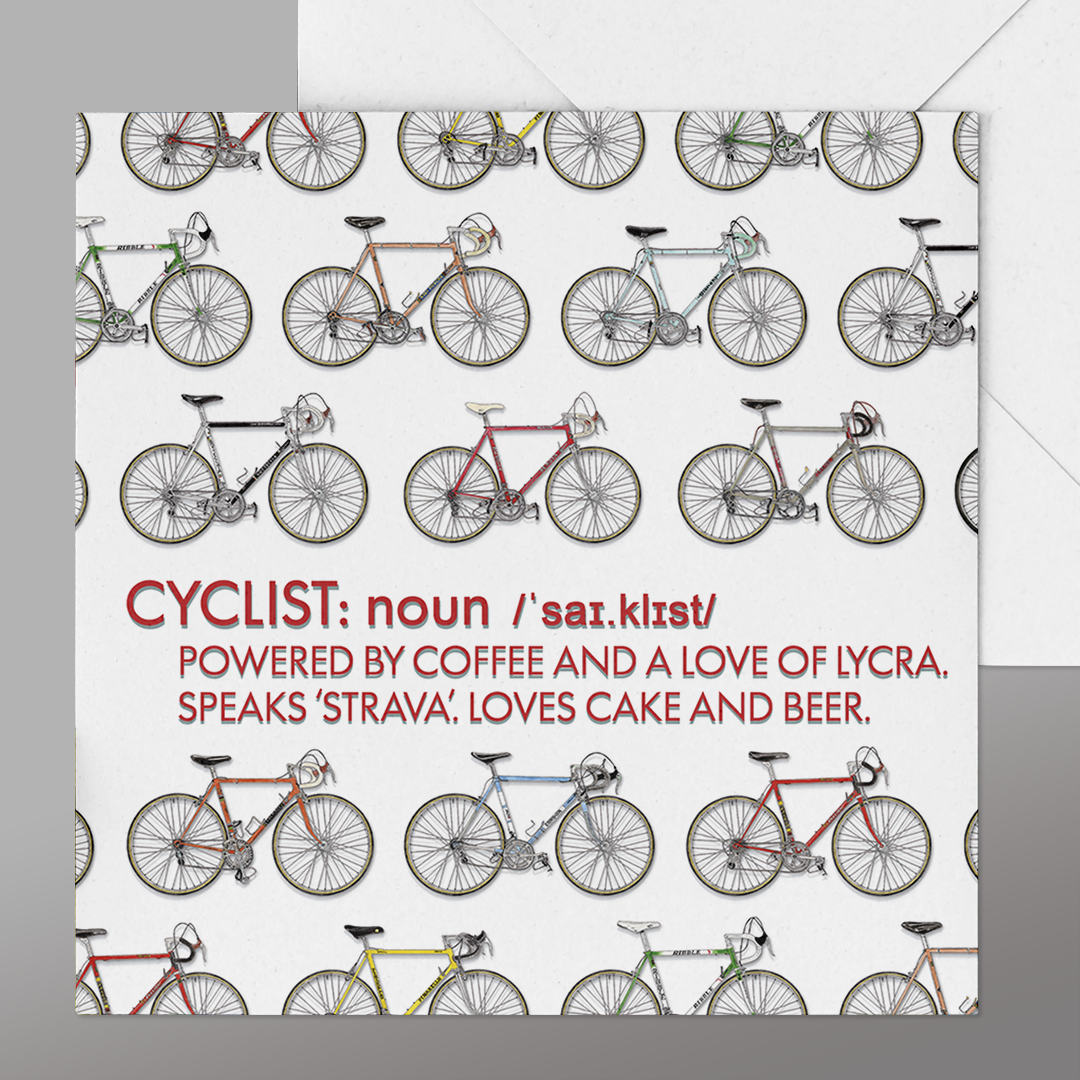 Fun Cycling Card. Cyclist Quote Card