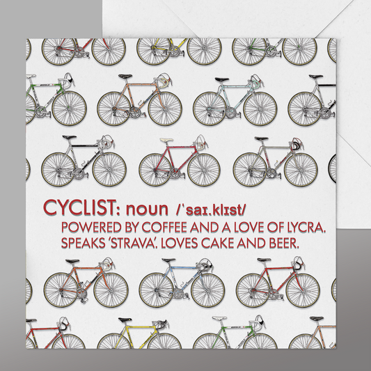 Fun Cycling Card. Cyclist Quote Card