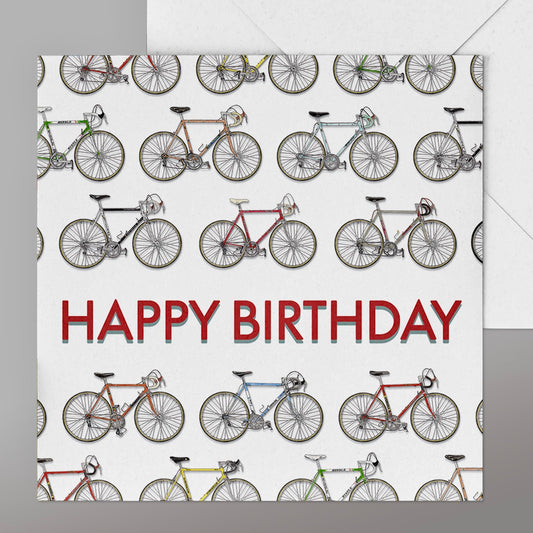 Happy Birthday Cycling Card. Cyclist Happy Birthday card
