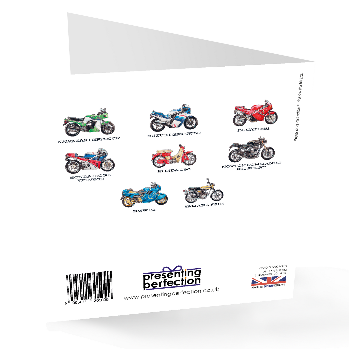 Classic Motorbike Happy Birthday Card