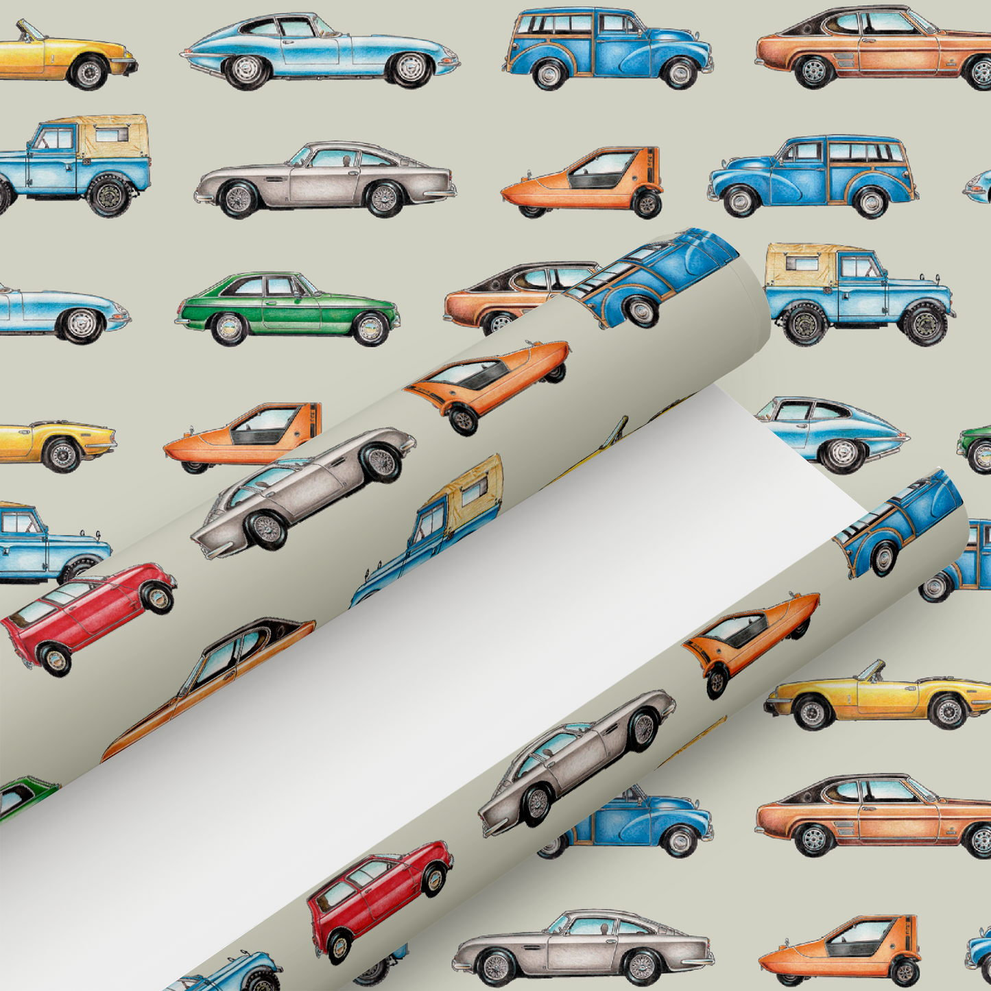Classic Cars Wrapping Paper - Rolled