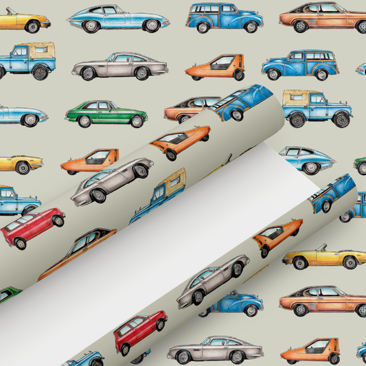 Classic Cars Wrapping Paper - Rolled