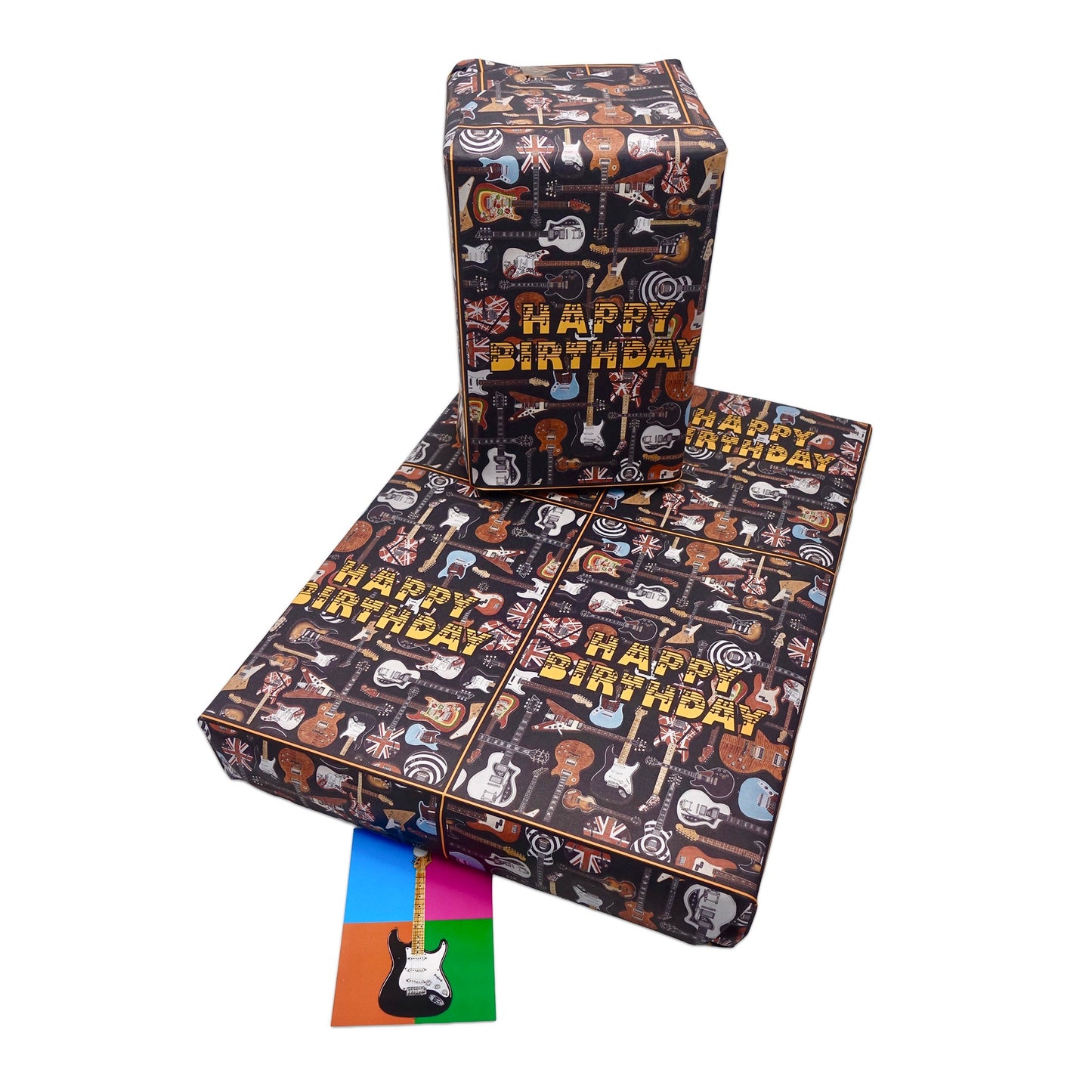 Happy Birthday Guitar Wrapping Paper & Gift Tag