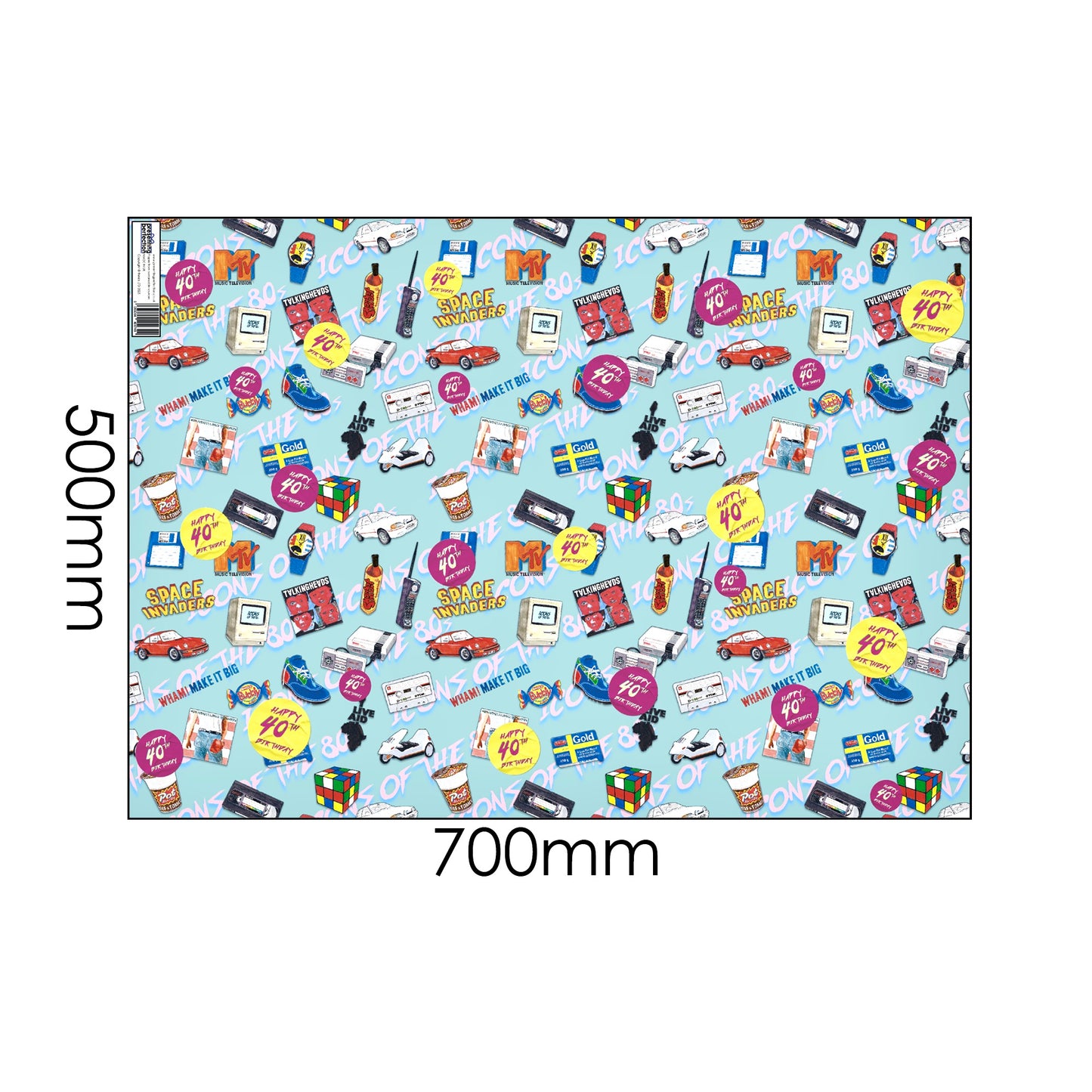 Happy 40th Birthday Wrapping Paper and Tag