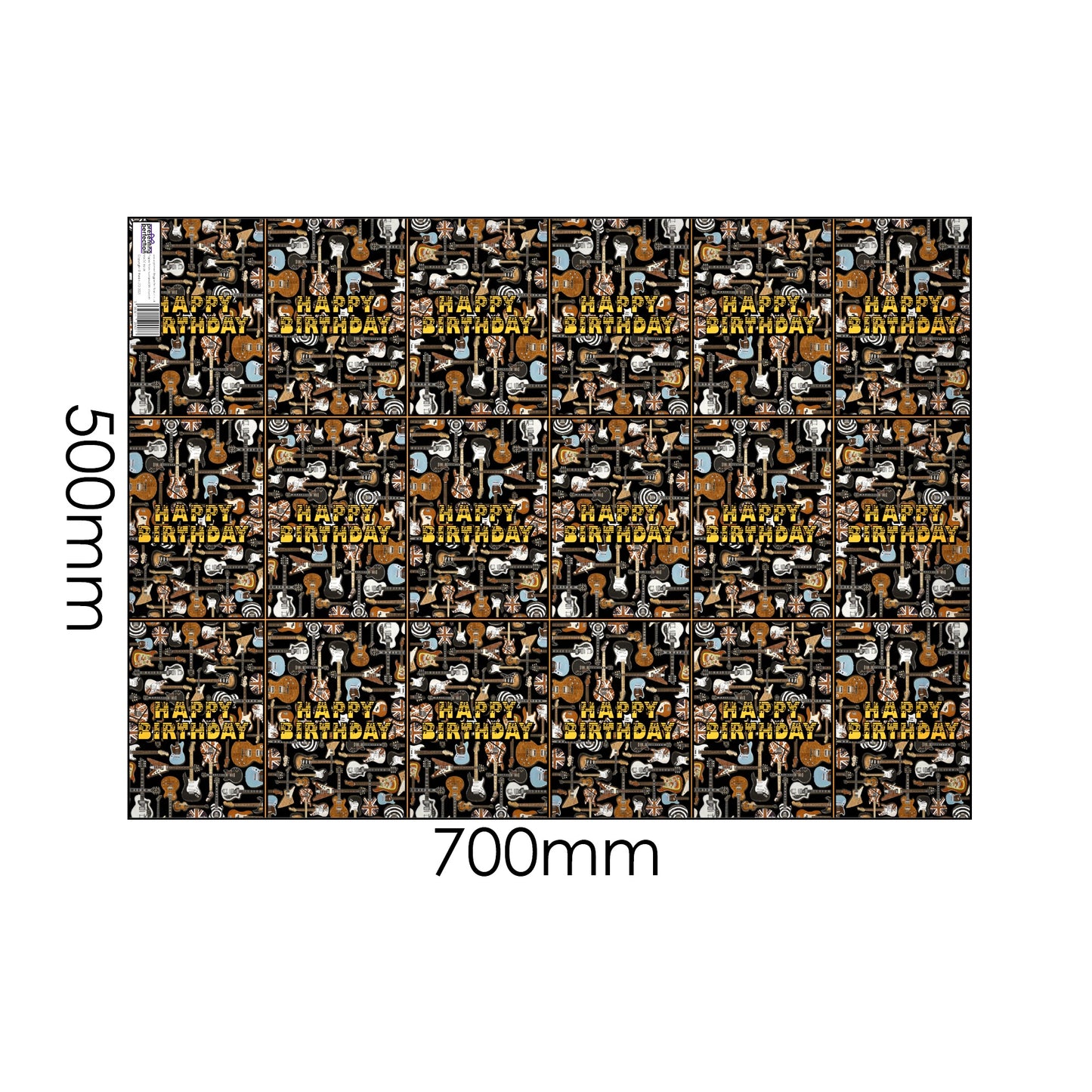 Happy Birthday Guitar Wrapping Paper & Gift Tag