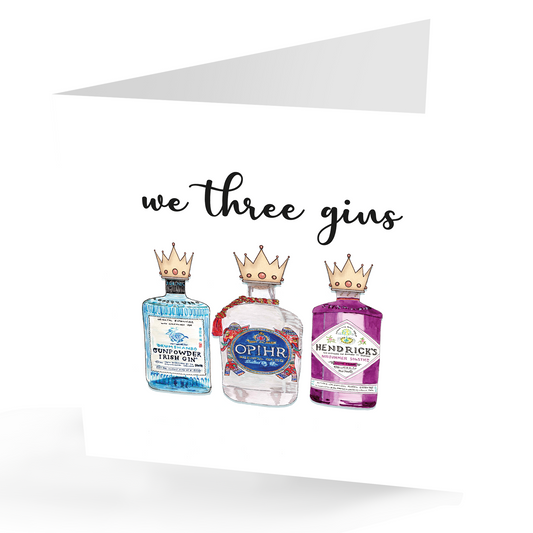 We 3 Gins Fun Gin Christmas Card