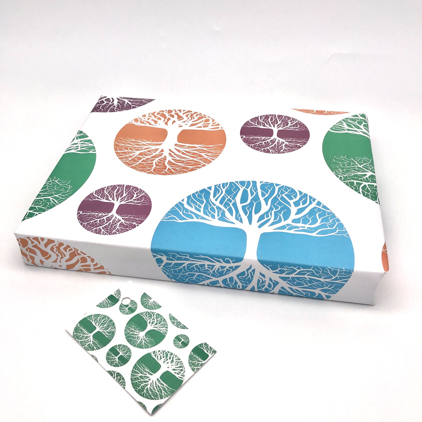 Contemporary Tree Skeleton Gift Wrap and Matching Gift Tag