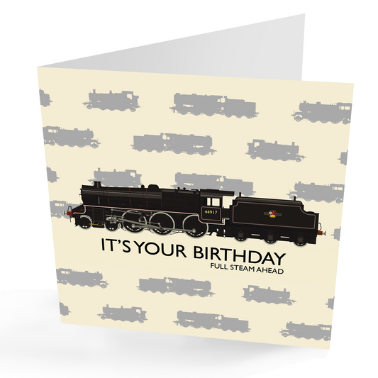 'Full Steam Ahead' Train Birthday card