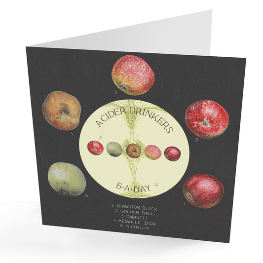 Fun '5 A Day' Cider card (with magnet)