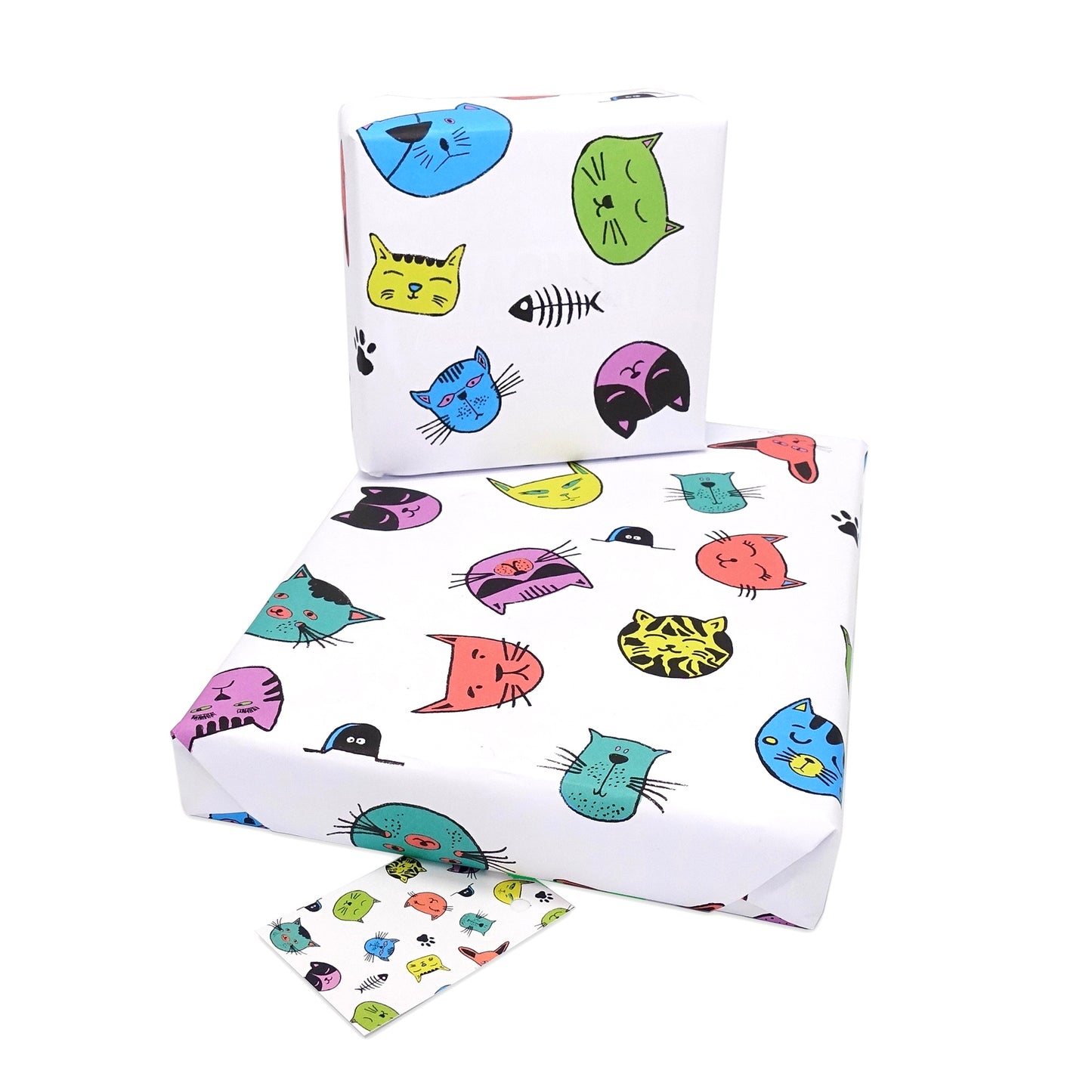 Fun Cat Wrapping Paper and Gift Tag