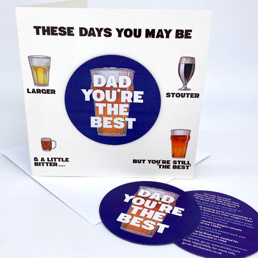 'Dad You're The Best' Fathers Day Card (Free Magnet)