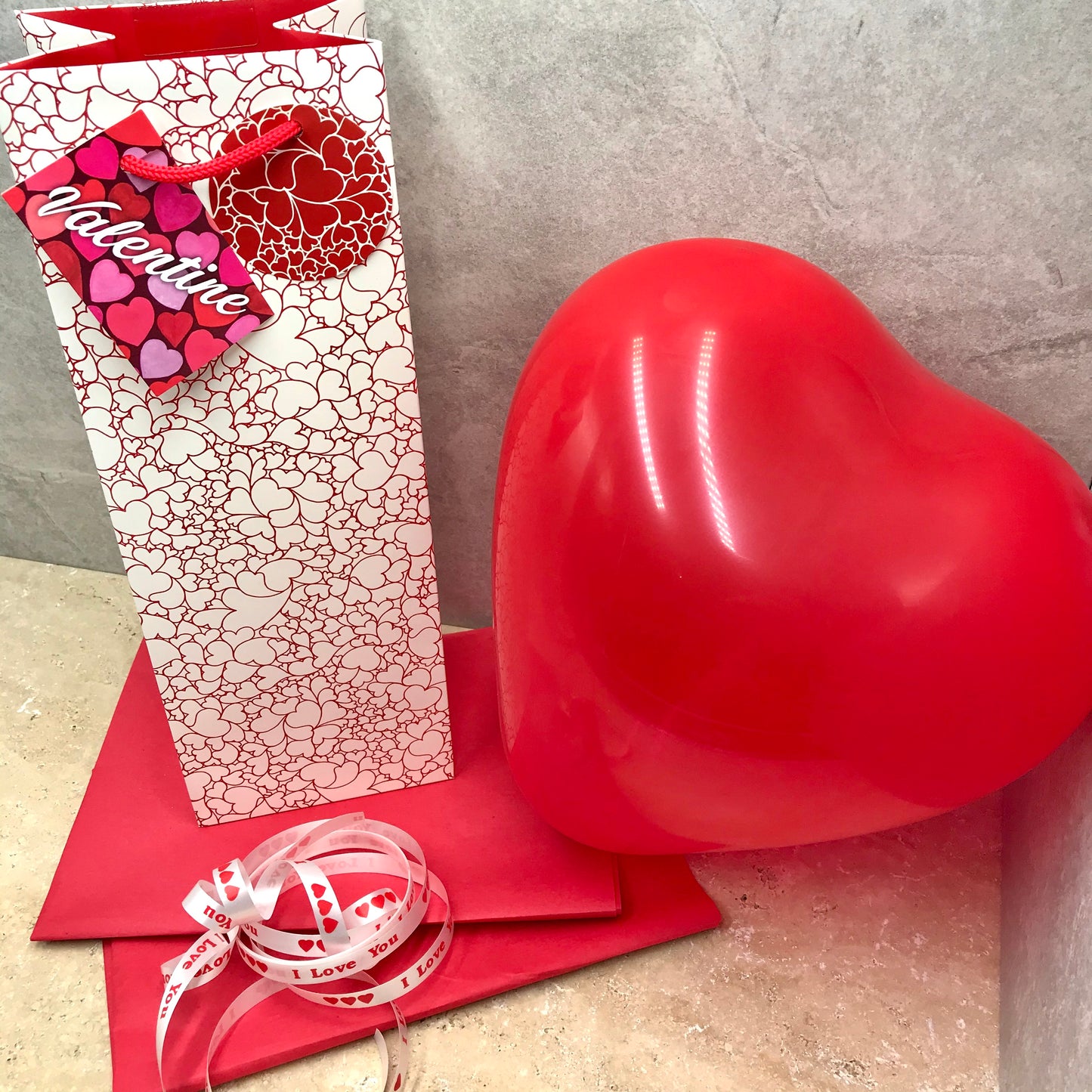 Valentine's Heart bottle bag gift set (6 pieces)