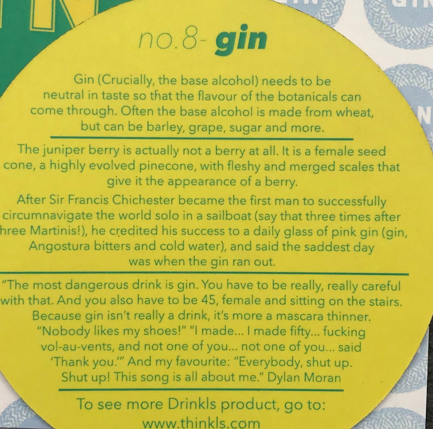 Birthday Gin Card. Celebrations 'Be Gin' inc Magnet