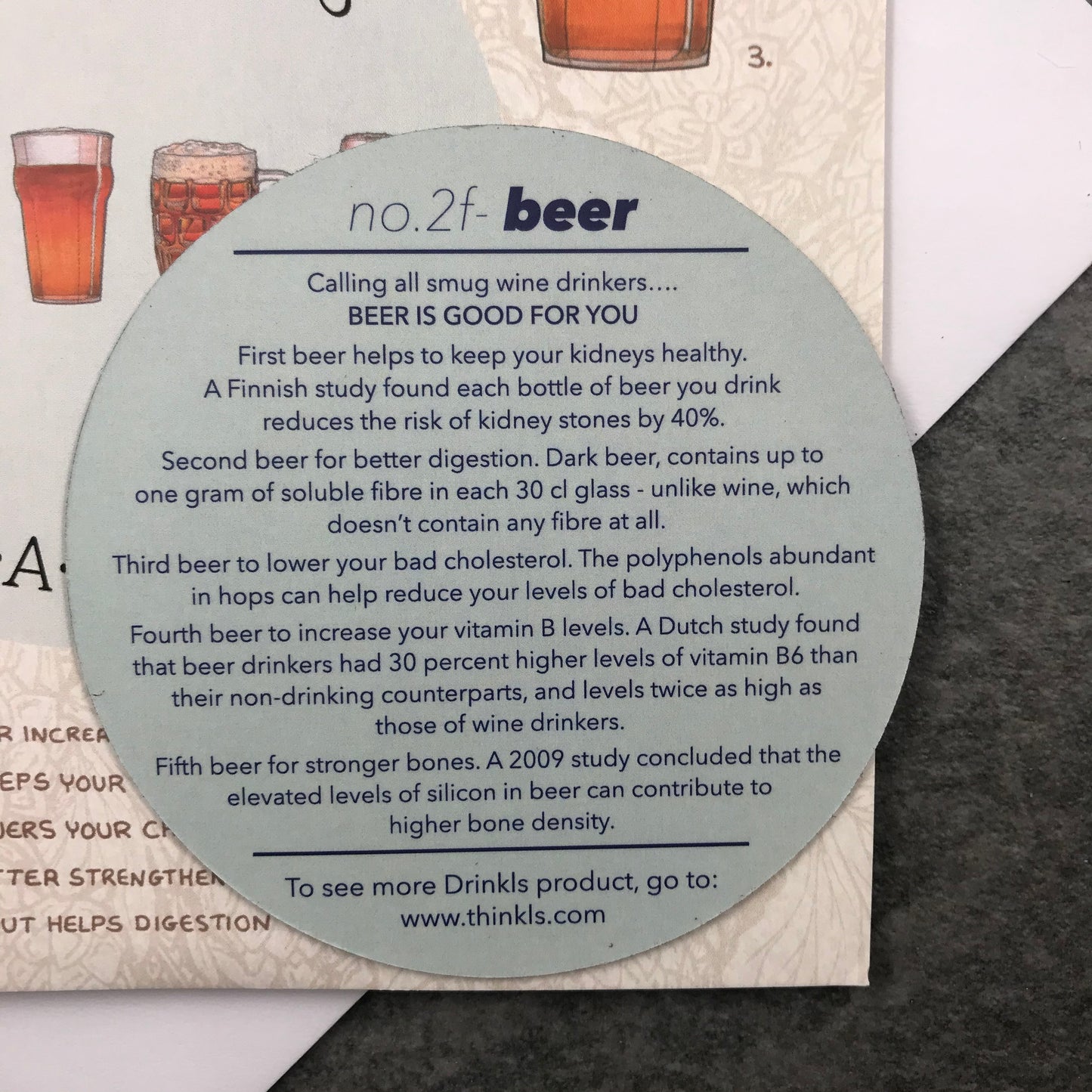 Funny Beer 5 A Day card (with magnet)