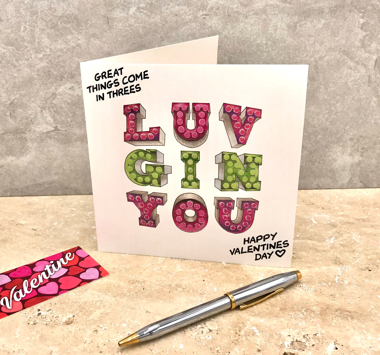 Fab loving Gin themed Valentine's card