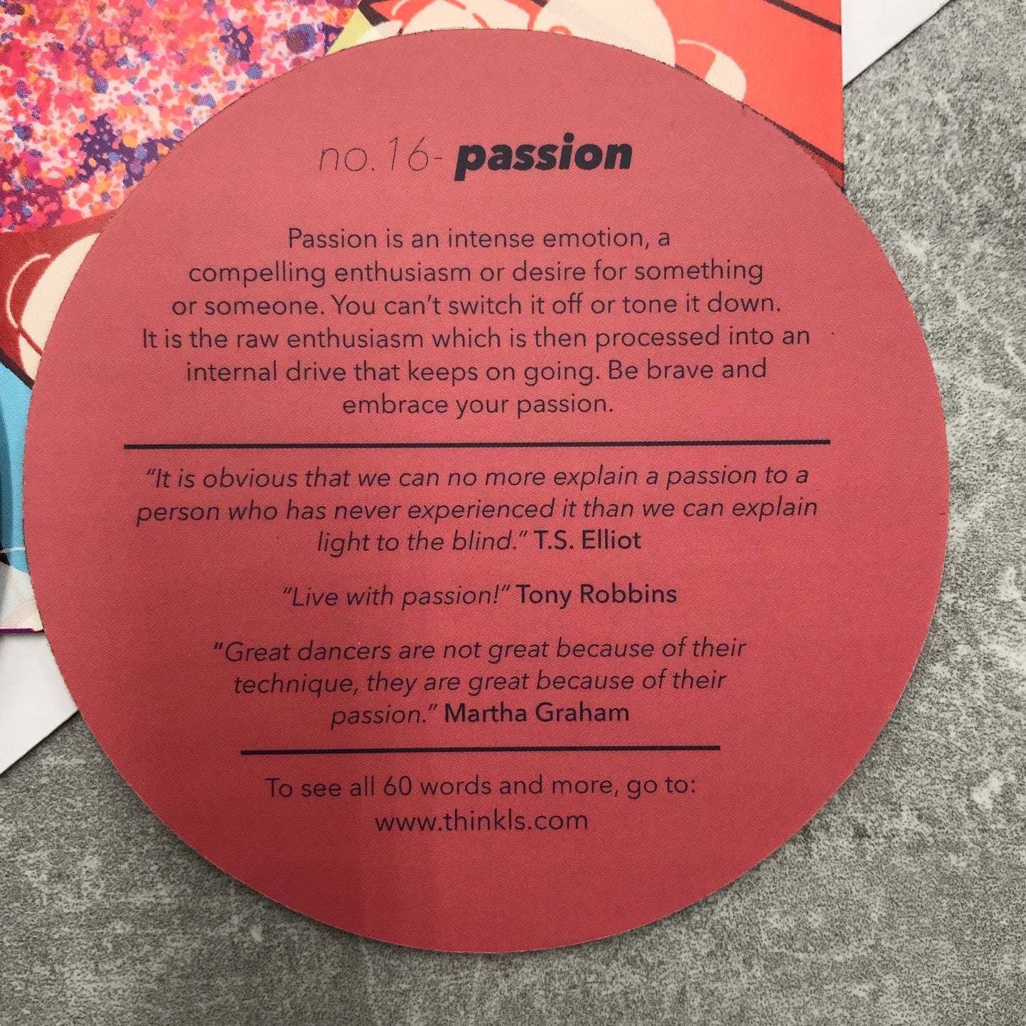 'Passion' card (with magnet). Hand drawn