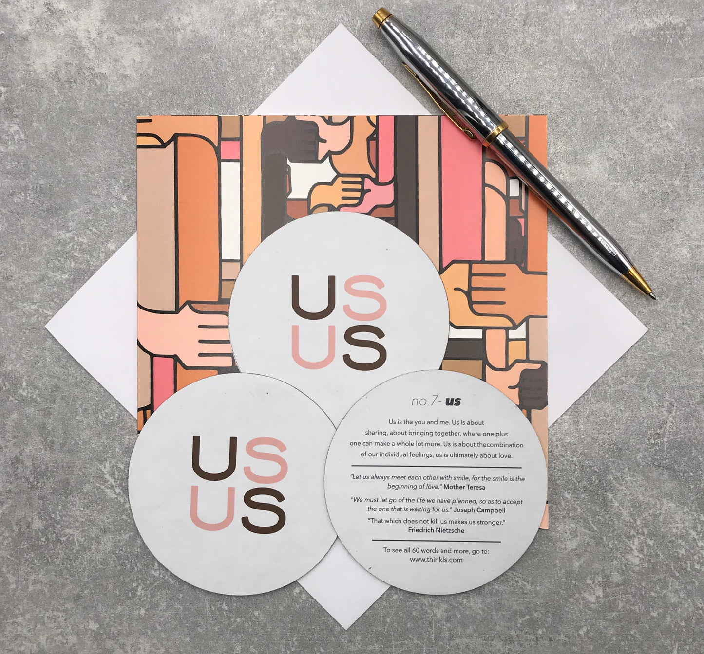 'Us' Greetings Card (with magnet)