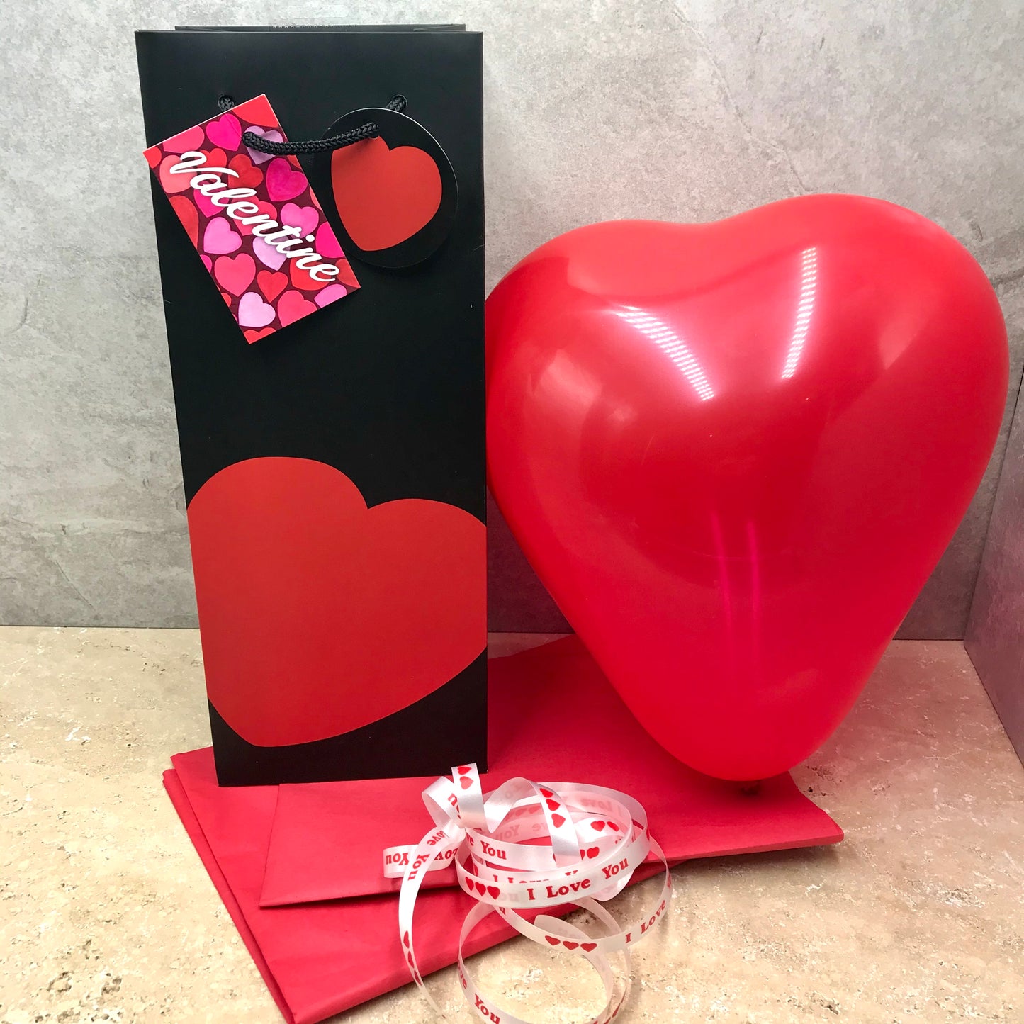 Valentine's bottle bag gift set (6 pieces)