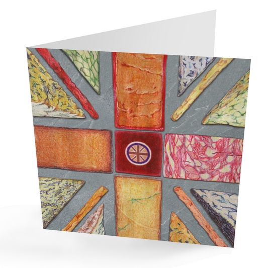 Hand Drawn Union Jack of Cheese Greetings Card