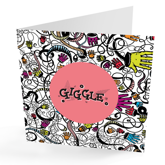 'Giggle' Greetings Card With Magnet