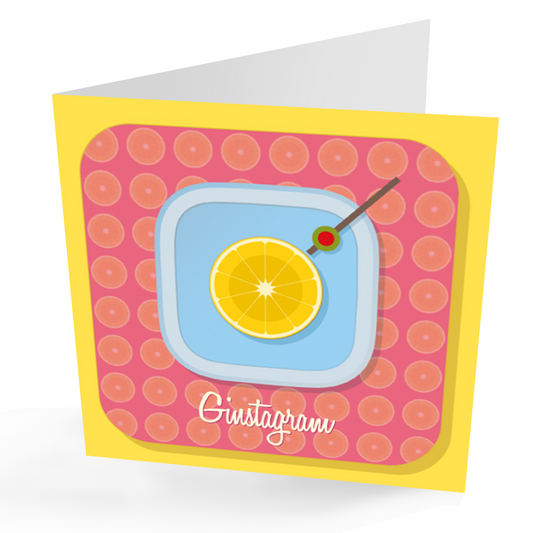 'Ginstagram' fun gin card. Make a gin lover smile