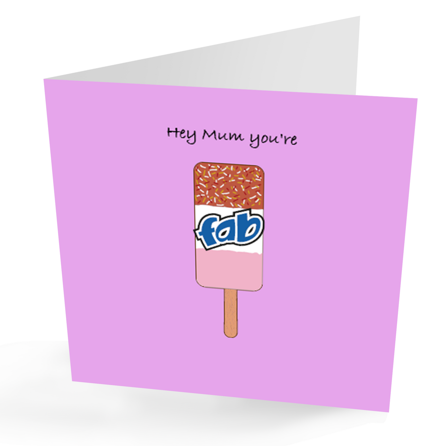 Hey Mum you're FAB, Fun Mothers Day Retro Card