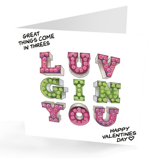 Fab loving Gin themed Valentine's card