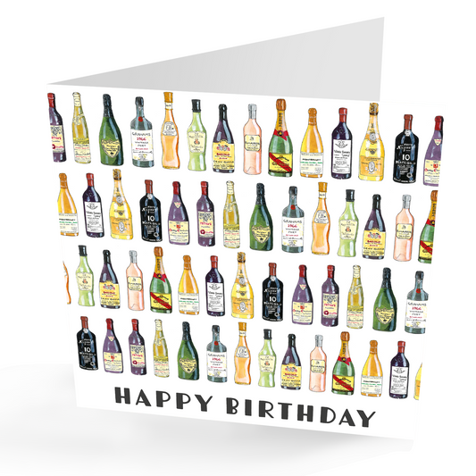 Happy Birthday Wine Card.