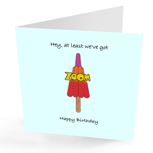 ZOOM Birthday card. Retro Style